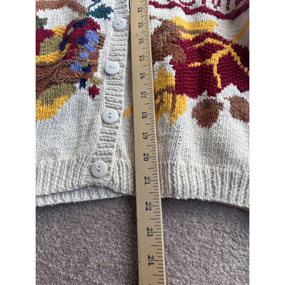 Vintage Knit Sweater Cardigan Teacher Cottage Prairie Fall Thanksgiving Small - Picture 5 of 6